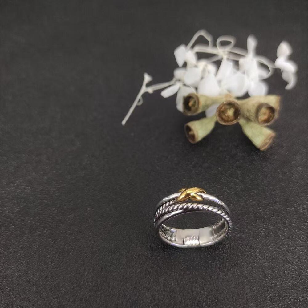 David Yurman Two-Tone Intertwined Cable Knot Ring